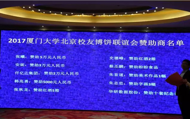 “博餅”是閩南地區(qū)有的傳統(tǒng)形式歡慶，此次活動以這種形式向母校致以美優(yōu)的祝福，也寄托著各地廈人永久母校情和青春回憶的活動。